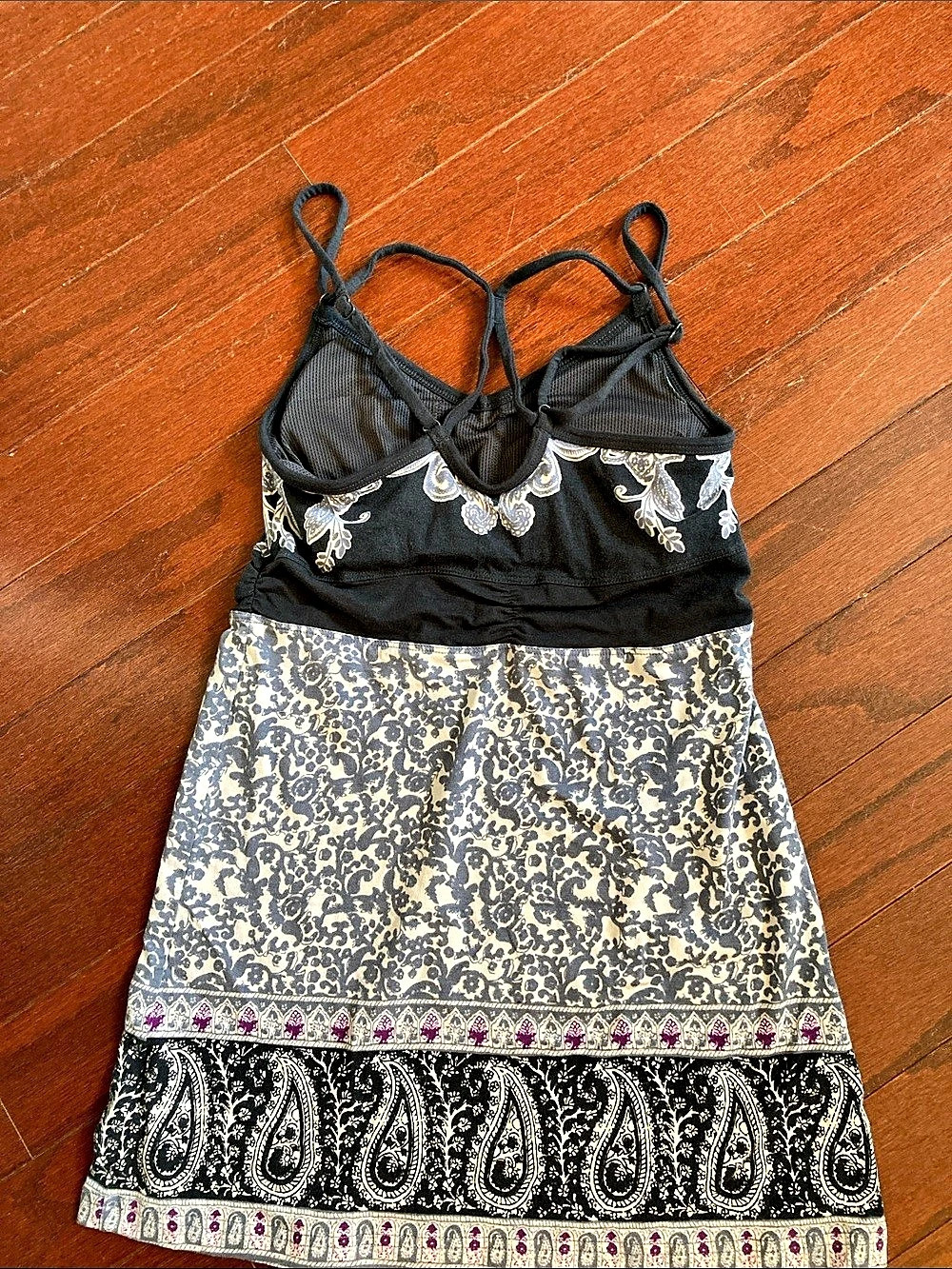 Athleta Printed Shorebreak Dress Paisley Mini Dress in dark blue & White Size XX